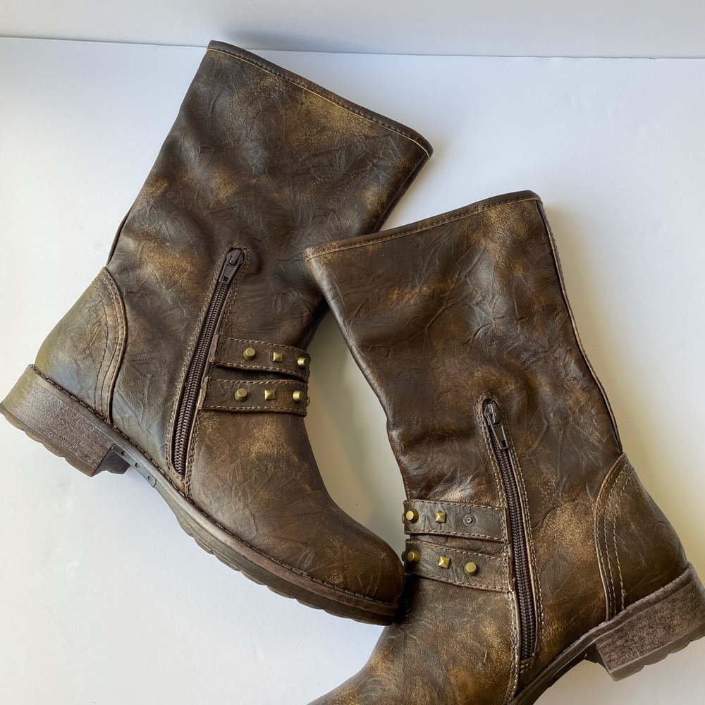 DIRTY LAUNDRY BUCKLE STRAPS BROWN BOOTS SIZE 7.5